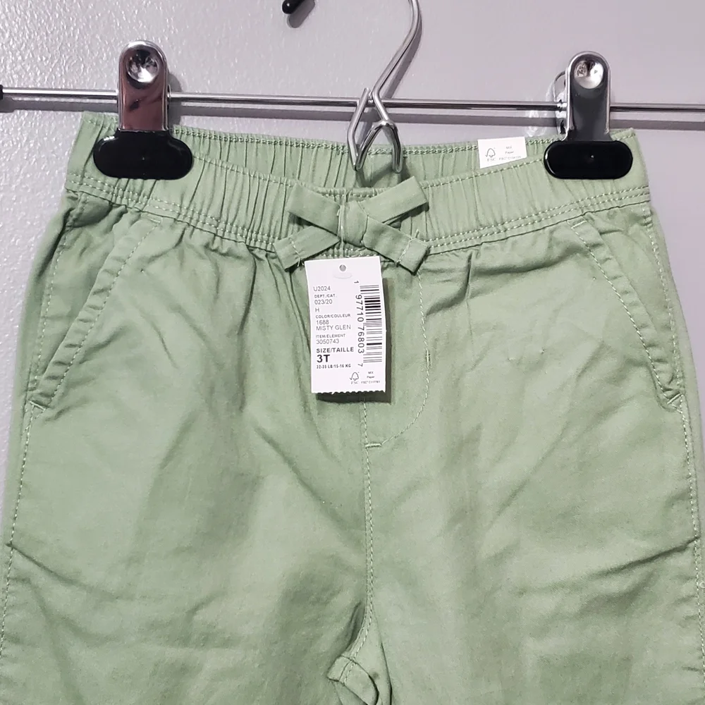 NWT The Children's Place Sage Green Jogger Pants for Kids Girls Size 3T